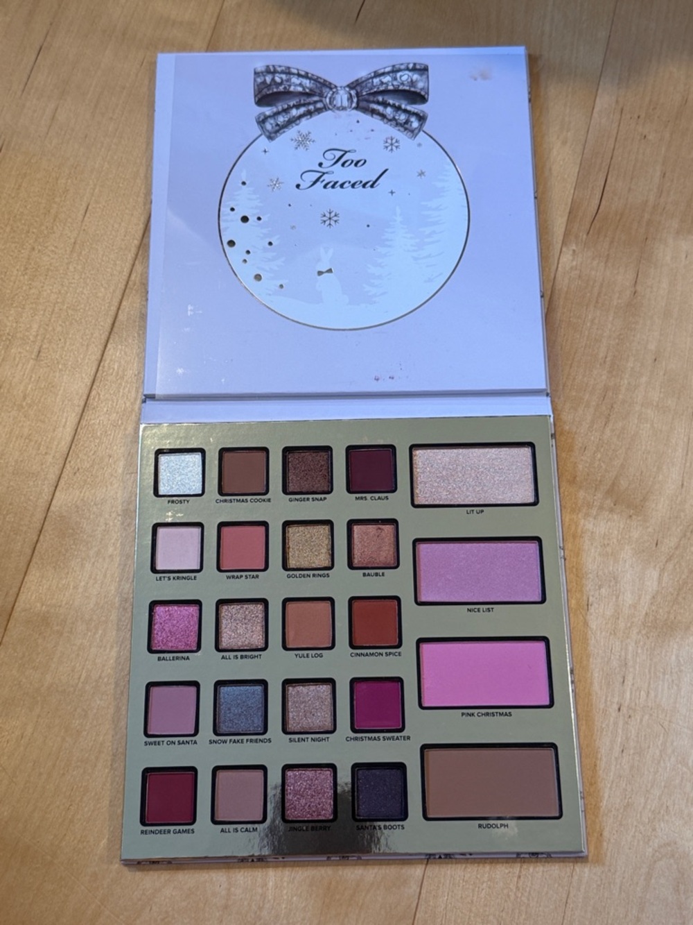 Too Faced Holiday Eyeshadow & Cheek Palette — Pink, Purple, Brown, Gold